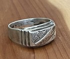 Vintage Sterling   Rose Gold     manila    Wwii Sweetheart Trench Art Ring Sz 10 25
