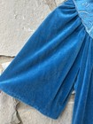 Vintage Donna Richards Gilligan   Omalley Robe Medium Blue Plush Velvet Full Zip