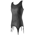 Allacki Sheer Mesh Vest Bodysuit With 6 Straps Garter Belt Night Lingerie s 2xl 