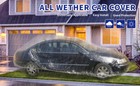 1-50pack Clear Plastic Temporary Universal Disposable Car Cover Rain Dust Garage