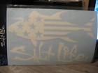 Salt Life Decal - 12  Medium Surface Mount Sticker - Flag Fish - White Sad966