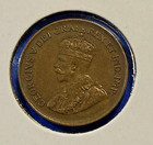 1936 Canada 1 Cent Coin - George V - Small Canadian Bronze One Penny - Au 50