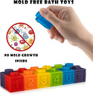 12pcs Mini Soft Stacking Blocks Toys  Educational Squeeze Teeth Baby Toys With N