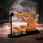 Gun Decanter Set   2 Bullet Glasses Whiskey Vodka Liquor By The Wine Savant Dad