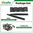 3pcs Pocket Chainsaw Breaker Chain Saw Repairing Mending Tool Set With Black 