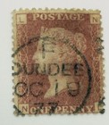Scott  33-gb Qv Penny Red 1d Stamp Used Perf Plate Lnln Corners-runde Postmark