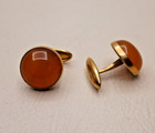 Vintage Cufflinks Of The Ussr 4     1950s Honey Amber  Brass  Gilding