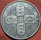 1883 Great Britain Silver Gothic Florin Silver Coin