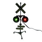 Railroad Crossing Signal Flashing Red Lights Desk Lamp Rr Xing Train Sign Light