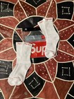 Other Men   s Cushioned Crew Socks 2 Pairs Cotton Logo White red One Size