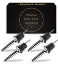 4 Pack Stainless Steel Liquor Pourers     Bottle Spout Stoppers Set Oil Vinegar