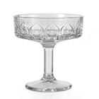 Vintage Embossed Glasses Set 7oz Crystal Clear Cocktail Martini Glassware 12pcs