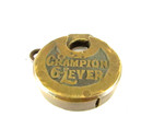 Antique Brass Champion 6-lever Push Key Pancake Pad Lock Miller No Key