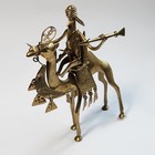 Vintage Warrior Riding Camel Brass Sculpture Mid-century Modern Mcm Figurine