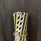 Outside The Box Papers Bee Theme Striped And Polka Dot Paper Straws 7 75 Inch   