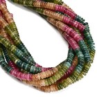 Multi-color Tourmaline Color Dyed Jade Smooth Rondelle Beads 2x6mm 15 5   Strand