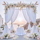 10 Ft X 10 Ft Wrinkle Free White Backdrop Curtains For Wedding Parties 