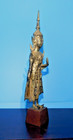 Antique 19th C Thai Ratanakosin  bangkok Period  Stand Gilt Bronze Buddha Figure