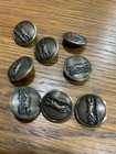 Antique Vintage Picture Button France  8 Sporting Hunt   Dog Fox    3 4 Brass