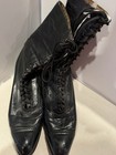 Fyfes 1910s  Antique Black Leather Edwardian Lace-up Boots  Size 9 5