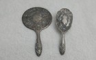 Vintage Silver Plated Hair Brush Comb And Mirror Combo Set Mid Century Modern
