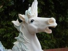 9  Cast Resin White Horse Pegasus Mythology Figurine Sculpture