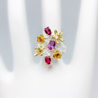 Vintage Jewellry Natural Amethyst Rhodolite  Silver Ring 925 Sterling  rvs136