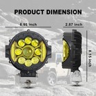 6pcs 7  Inch Round Led Work Lights Bar Spot Flood Offroad Driving Fog Amber Lamp