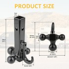 2   Trailer Hitch Tri Ball Mount Receiver Tow Hook Class 3 4 For Ford F-150 F150