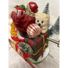 Vintage Christmas Santa Sleigh With Teddy Bears Music Box Decor Figurine Works