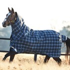 Horseware Ireland Rhino Plus  0g Light  Navy Check indigo Turnout Blanket