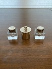 Vtg Reproduction Sheffield Inkstand W  Cut Glass crystal Inkwells 8 75  X 6 