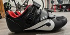 Peloton Cycling Shoe Road Black red white 3-bolt Cycling  Buckle Straps-size 38