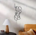 Abstract Face Metal Wall Art     Minimalist Modern Line Art Sculpture 16   x6   