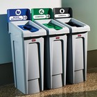 Rubbermaid Slim Jim 3-stream Rectangular Recycling Station Kit With Lids
