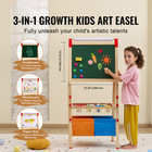 3-in-1 Kids Art Easel Double-sided Wooden Magnetic Whiteboard Chalkboard
