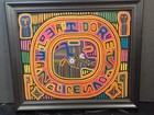 Kuna Mola Beautiful Color Native Panama Political Textile Art Framed 15 