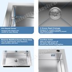 28 inch Kitchen Sink 304 Stainless Steel Single Bowl Drop In Top Mount Faucet Us