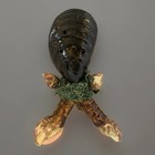 Extremely Rare Antique Palissy Mussel Toothpick Holder  Earthenware Majolica