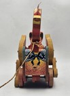Vintage Fisher Price Katy Kackler The Red Hen  140 Wooden Wheel Pull Toy 1950 s