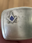 Vintage 20g Sterling Silver Freemason Masonic Emblem Belt Buckle Hickok