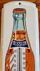 Vintage 1950s Mission Of California Orange Soda Painted Tin Thermometer Working