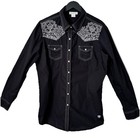 Ariat Womens Black Long Sleeve Embroidered Western Snap Shirt Size Large