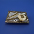 Antique  Vintage Apollo Ormolu Vanity Set hollywood Regency  Filigree 4 Pieces