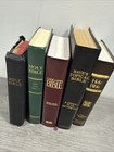Lot Of 5 Antique   Vtg Bibles - Indexed Gold Leaf Naves Niv Kjv Etc