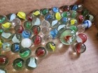 Vtg Lot Of Glass Swirl Marbles With Shooter