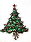 Brooch Pin Enameled Decorated Christmas Tree Austrian Crystal  Christmas In July