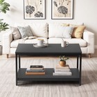 31   Coffee Table Wood End Table W storage Shelf Sofa Side For Living Room Black