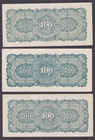  cir  Very Crisp 3 Notes  No Tears Or Holes  1944 Burma 100 Rupees P-17b  2 