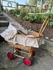 Antique Wicker Baby Doll Bassinet Buggy Carriage Stroller